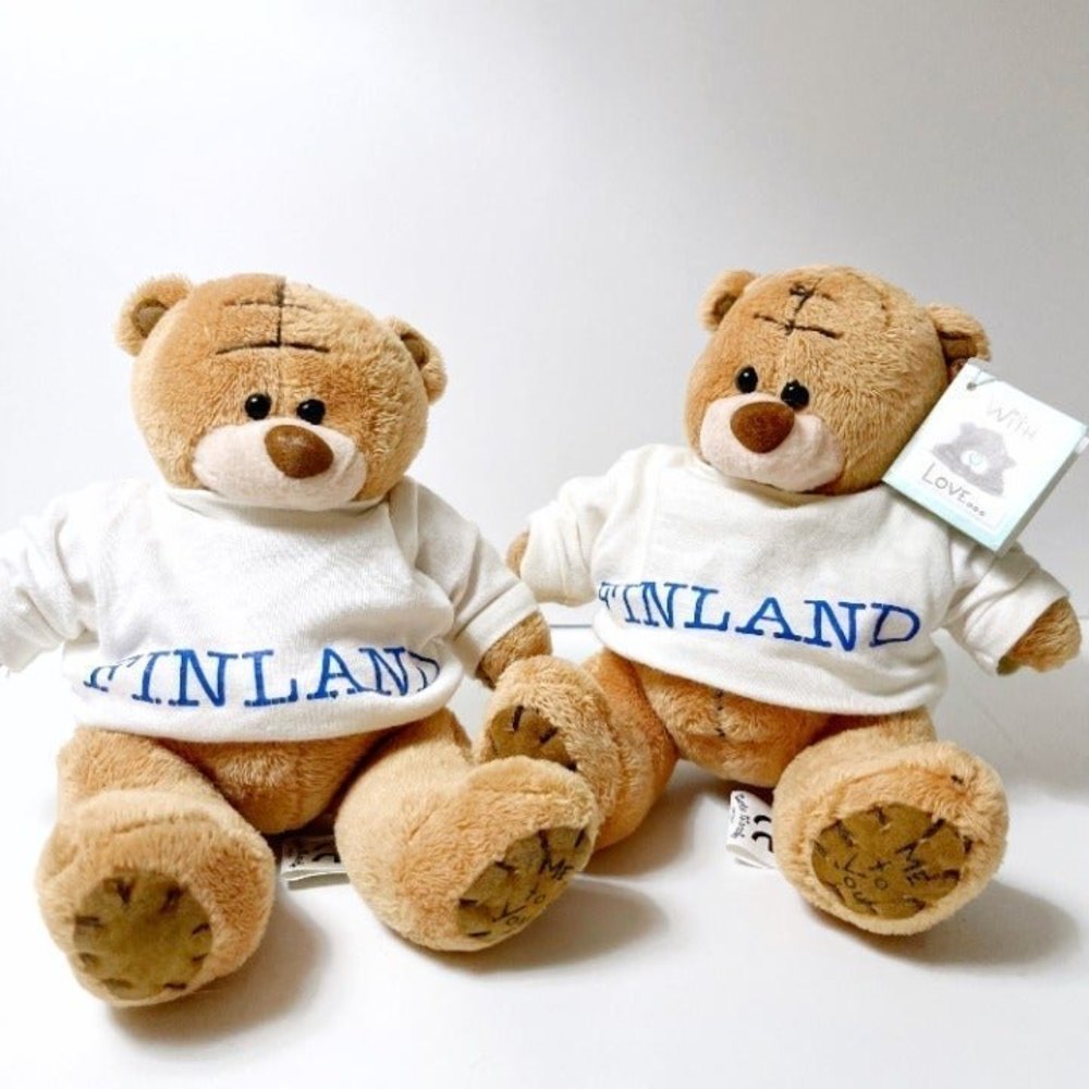 Vintage Finland Teddy Bears from Carte Blanche; RARE; Lot of 2